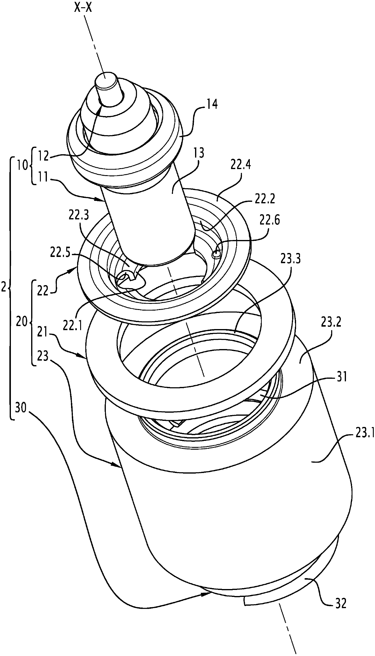 Thermostatic device for controlling circulation of fluid, and thermostatic valve including such device