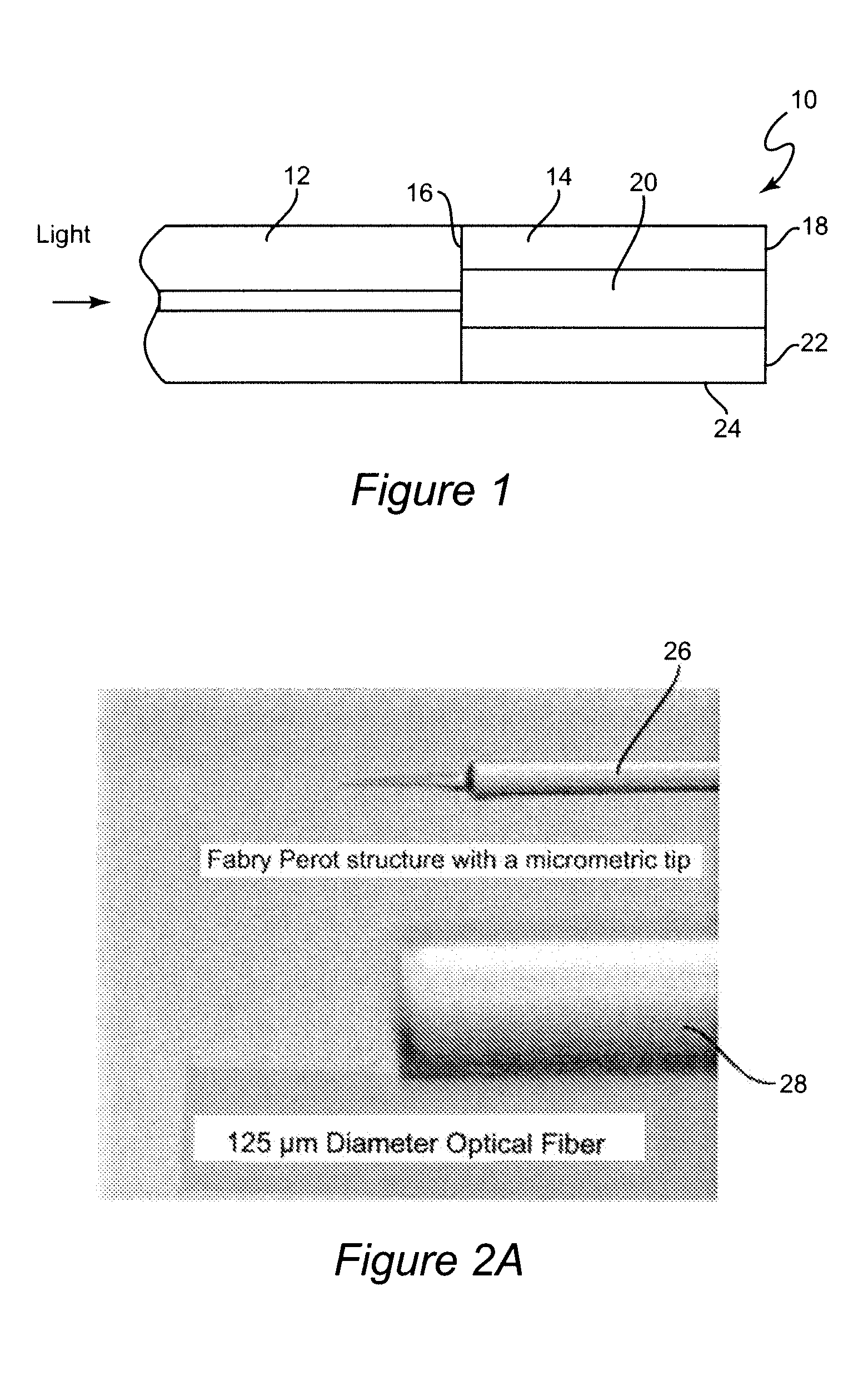 Intrinsic fabry-perot structure with micrometric tip