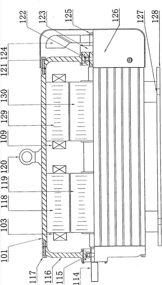 Three-phase single-section/double-section multiple-pole switching reluctance motor