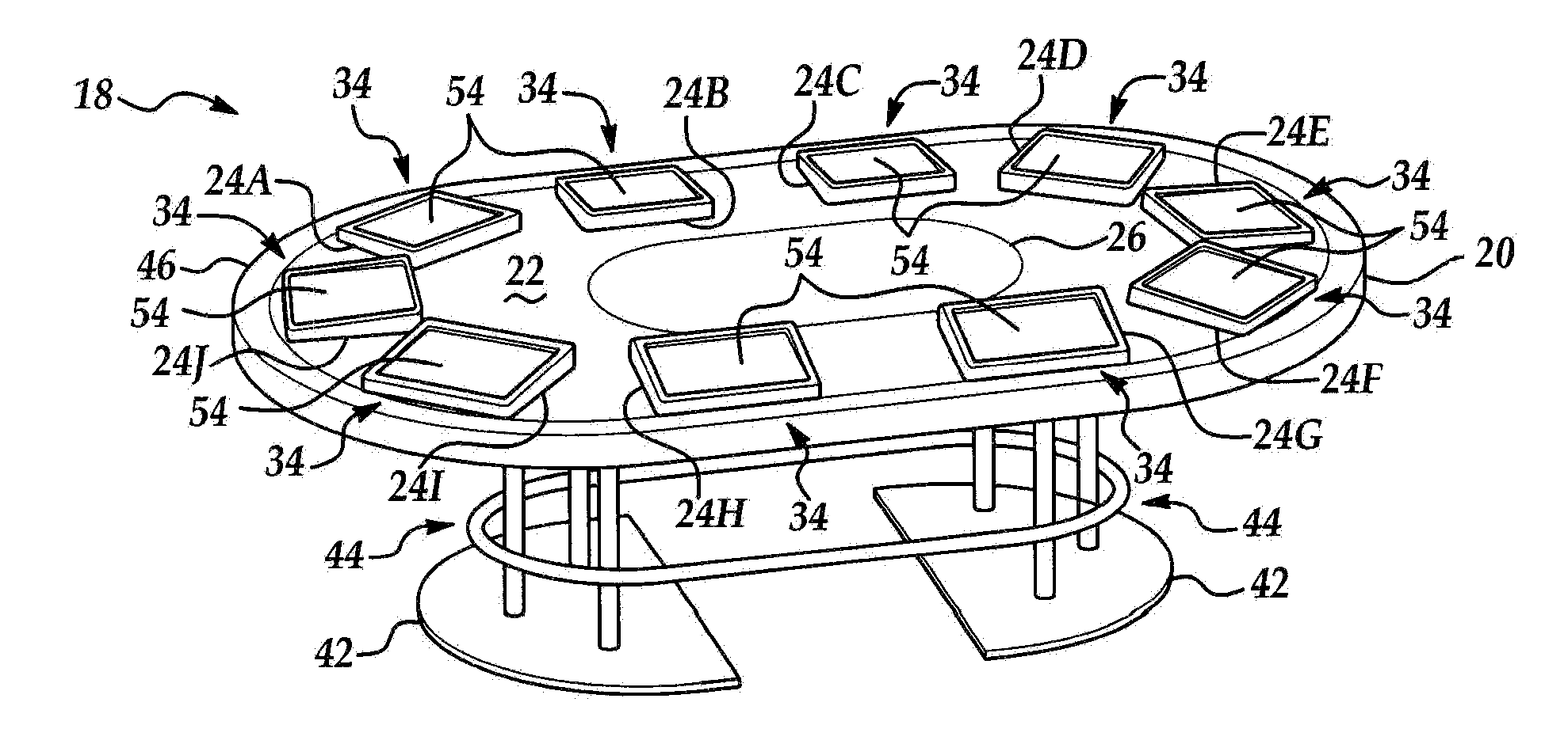 Host console of an electronic gaming system and method of moving a game controlled by the system