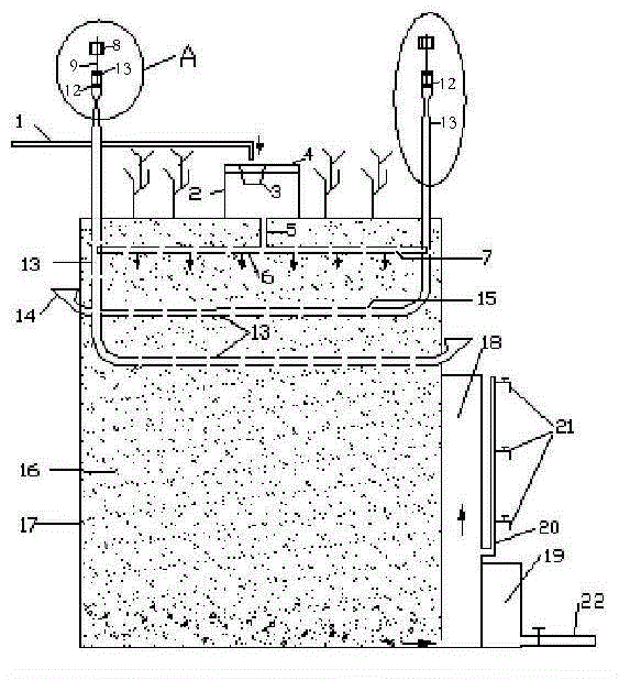 Wind-energy superimposed-negative-pressure ventilation reoxygenation wastewater treatment system for artificial wetland