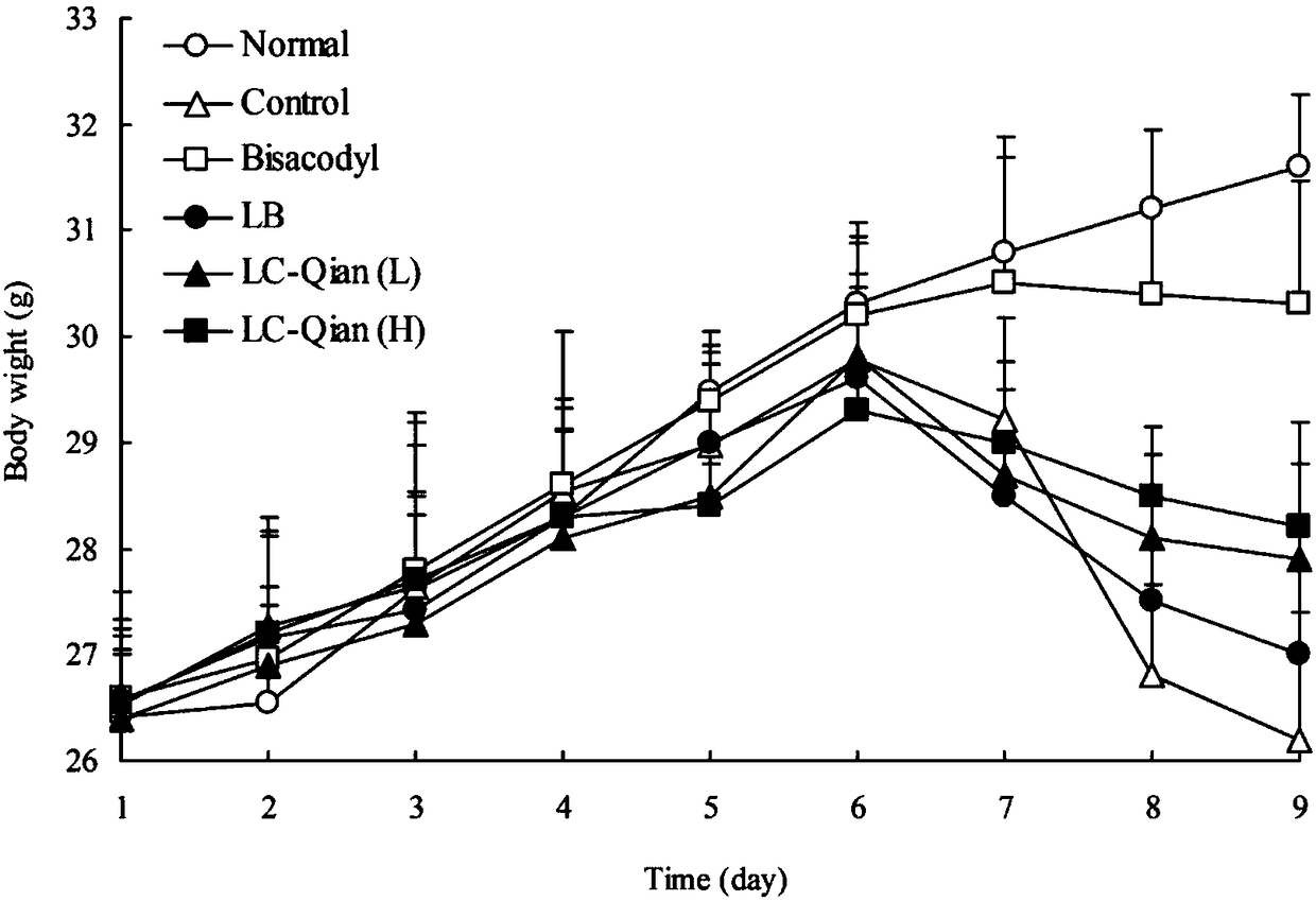 Lactobacillus casei lactobacillus casei strain Qian working starter product and its therapeutic use for intestinal regulation