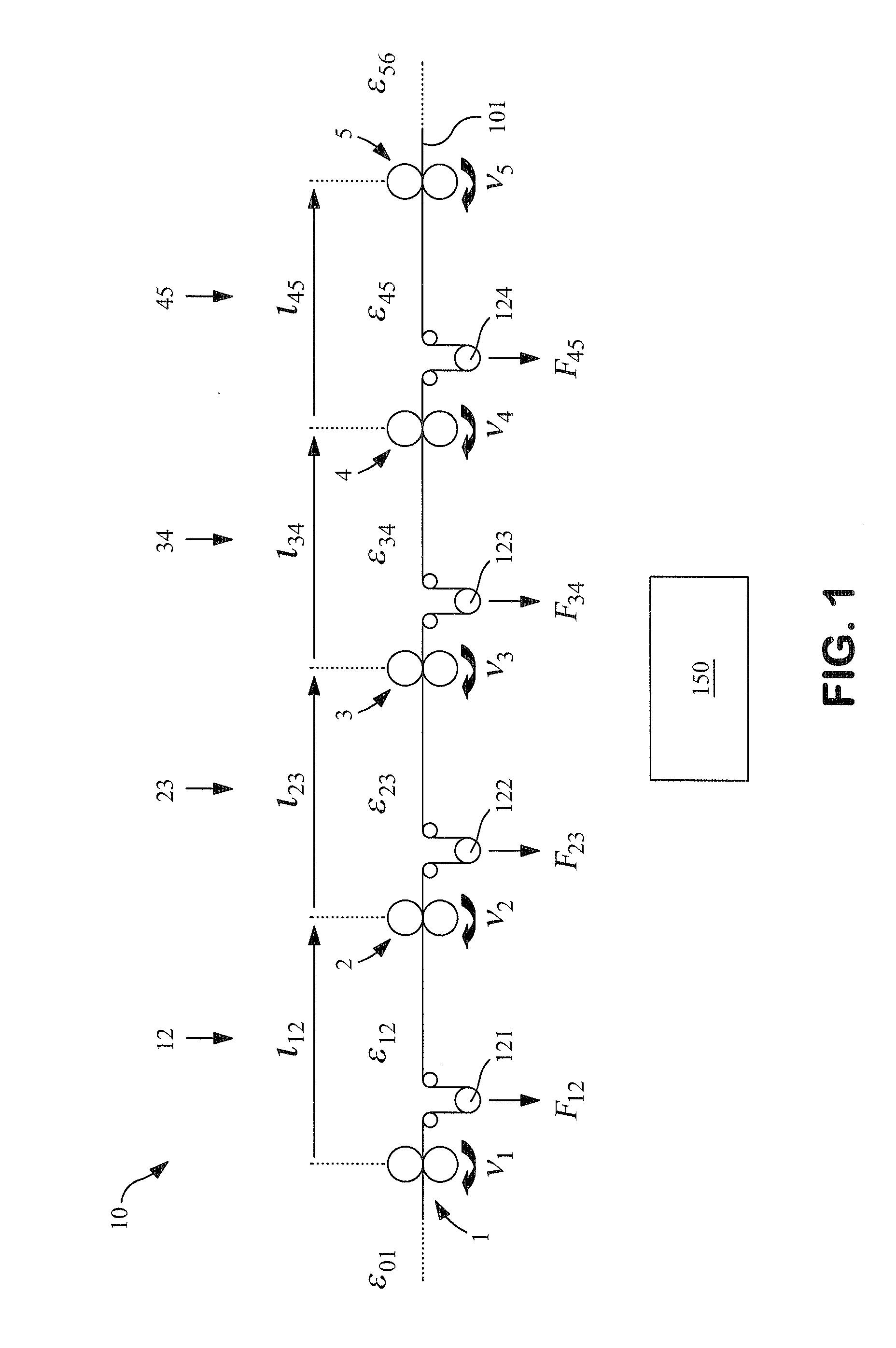 Method for determining at least one control parameter of a control element in a web tension control circuit for a processing machine