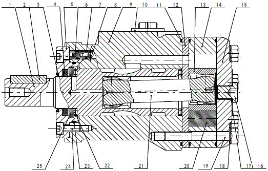 A cycloidal hydraulic motor oil hole