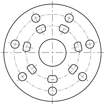 A cycloidal hydraulic motor oil hole