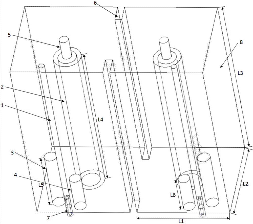 Harmonic inhibition coaxial chamber filter