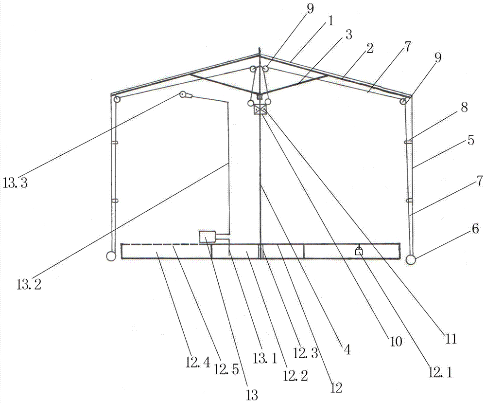 Pavilion type bathing beach umbrella