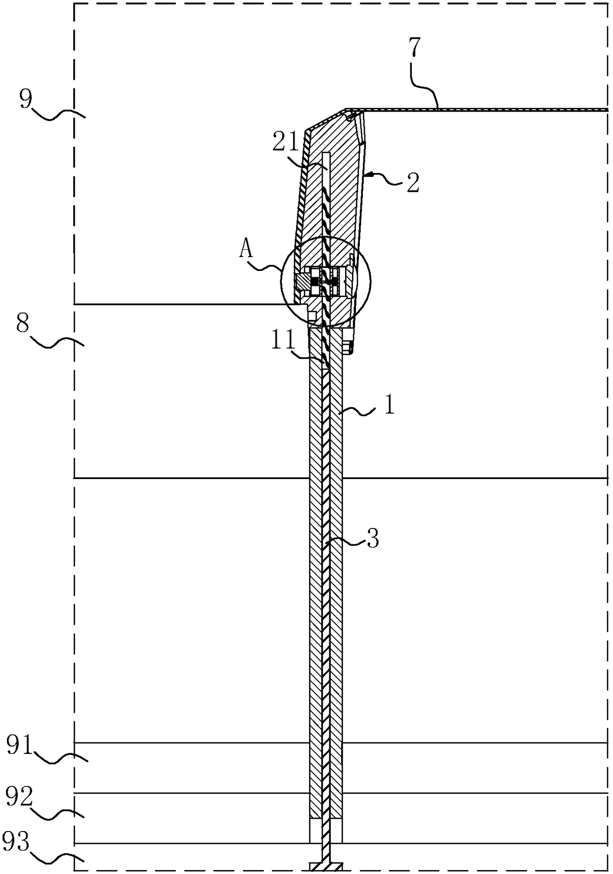 A kind of injection mold and its straight ejection mechanism