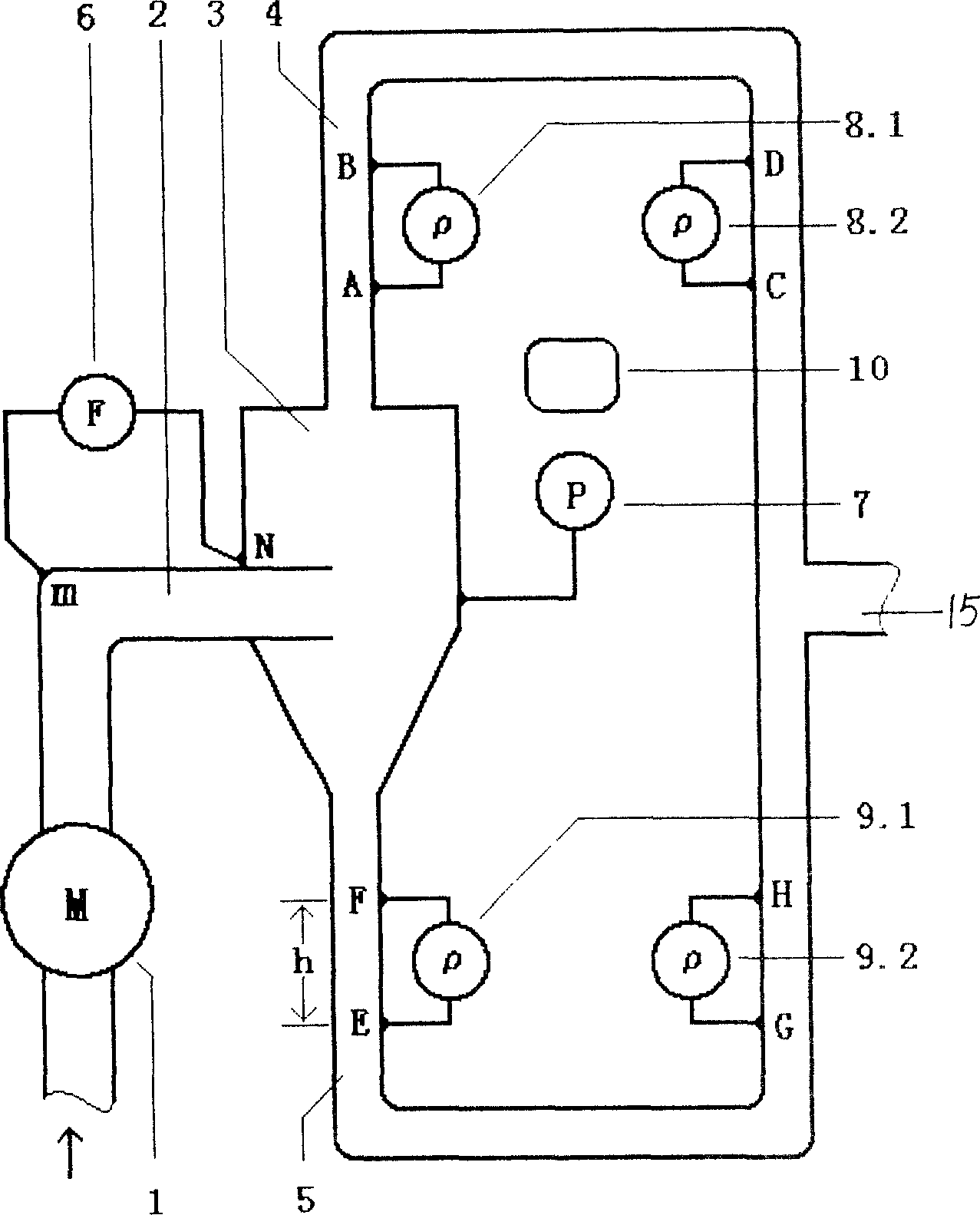 Three phase mixed fluid on-line parameter measuring method and device