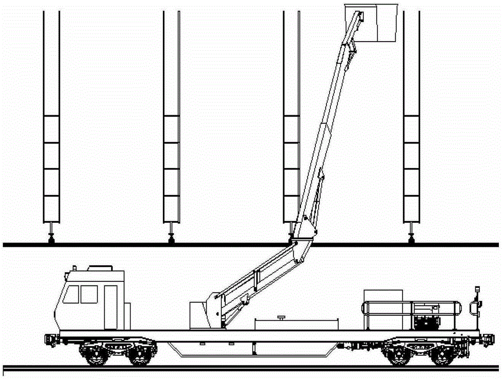 Subway washing aerial work comprehensive vehicle