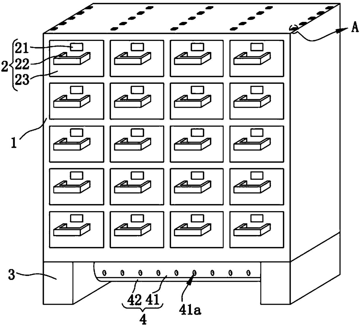 Cabinet for storing traditional Chinese medicine materials