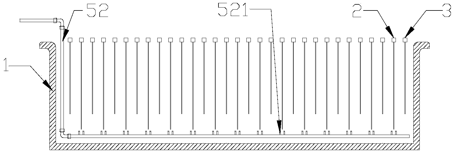 High-current density metal electrolytic deposition device with bottom inlet liquid circulation and realization method thereof