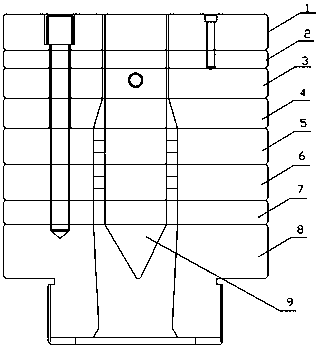 Wood-plastic window frame section bar forming mould