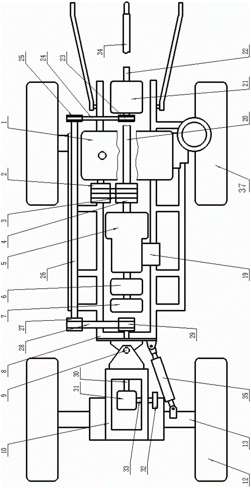 Four-wheel-drive bow-type steering multipurpose tractor