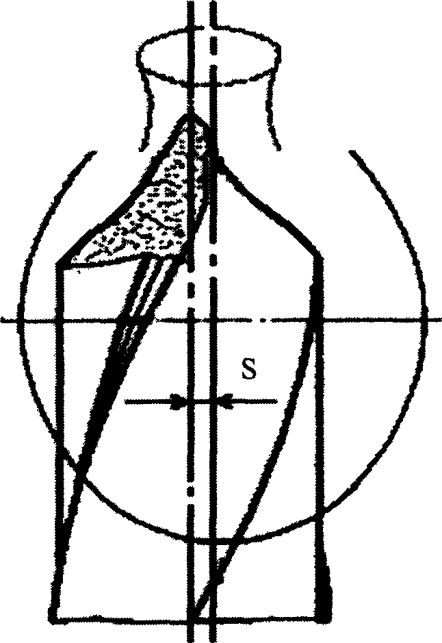 Hyperboloid-ellipsoid combined rear tool face twist drill