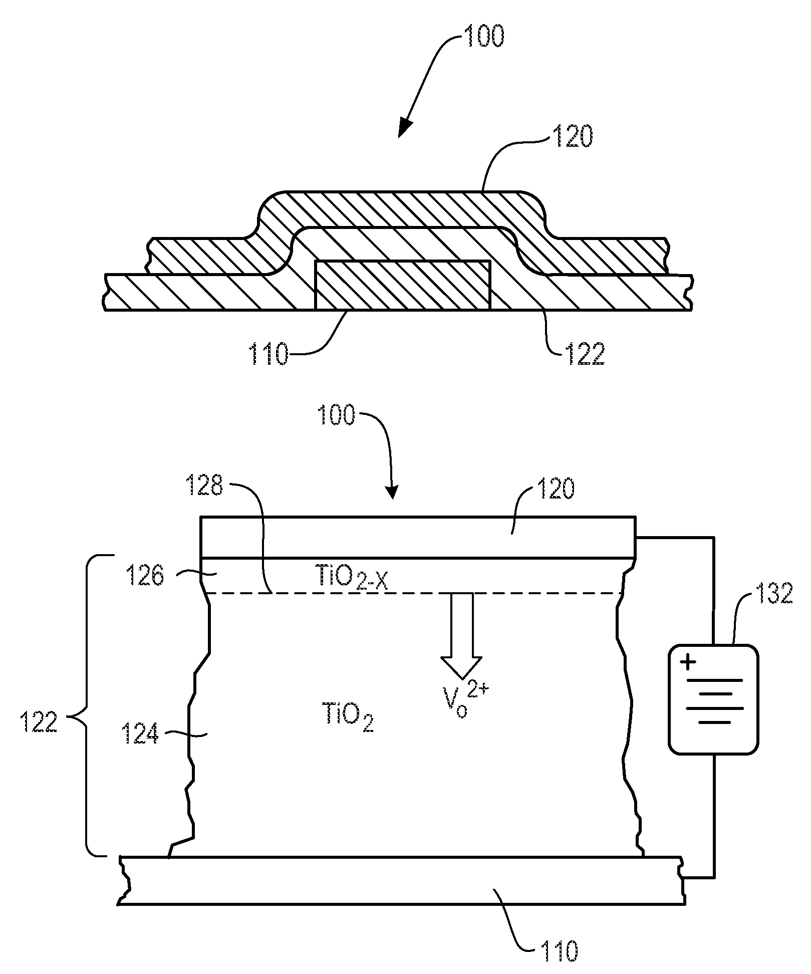 Memristors with an electrode metal reservoir for dopants