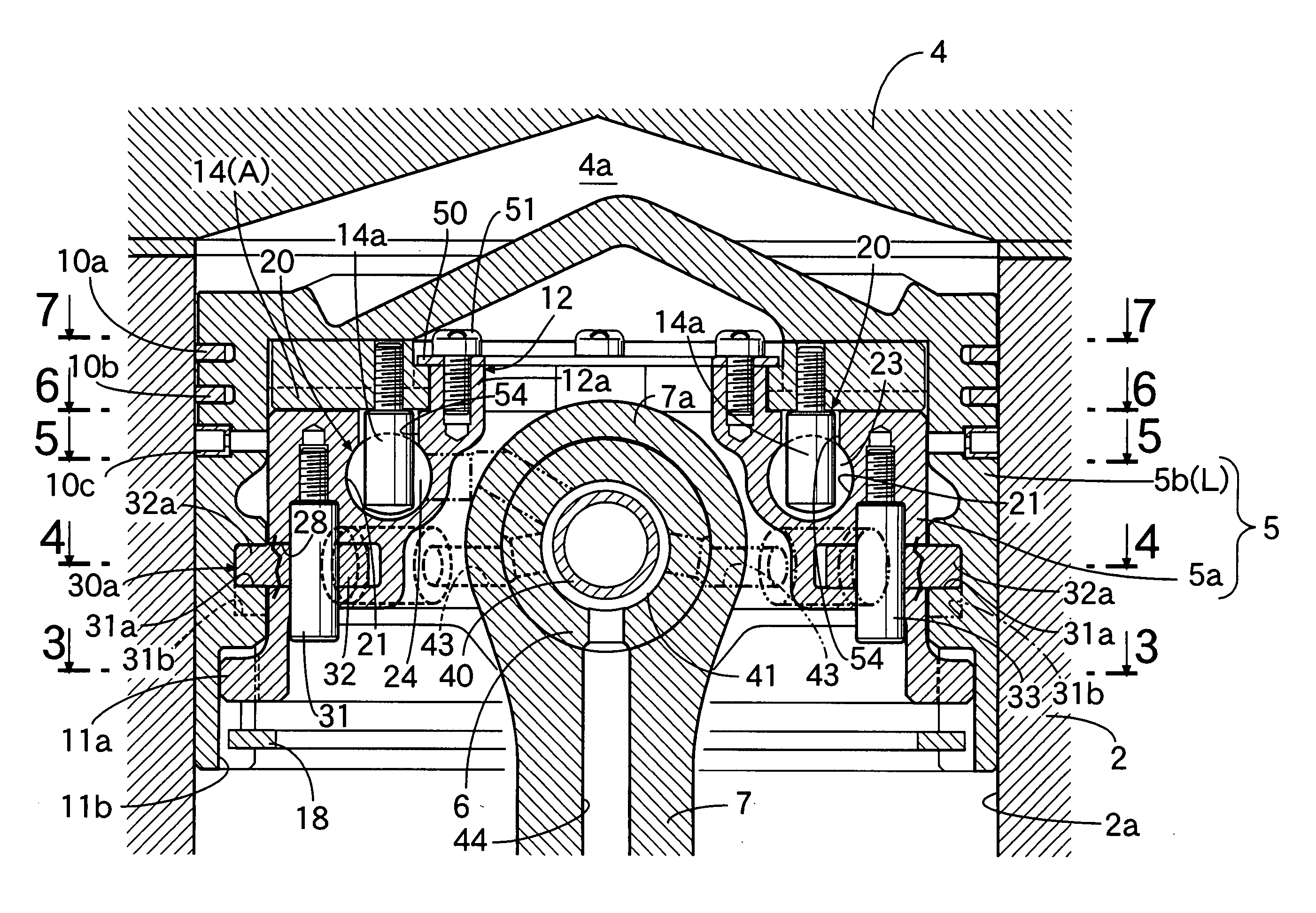 Compression ratio variable device of internal combustion engine