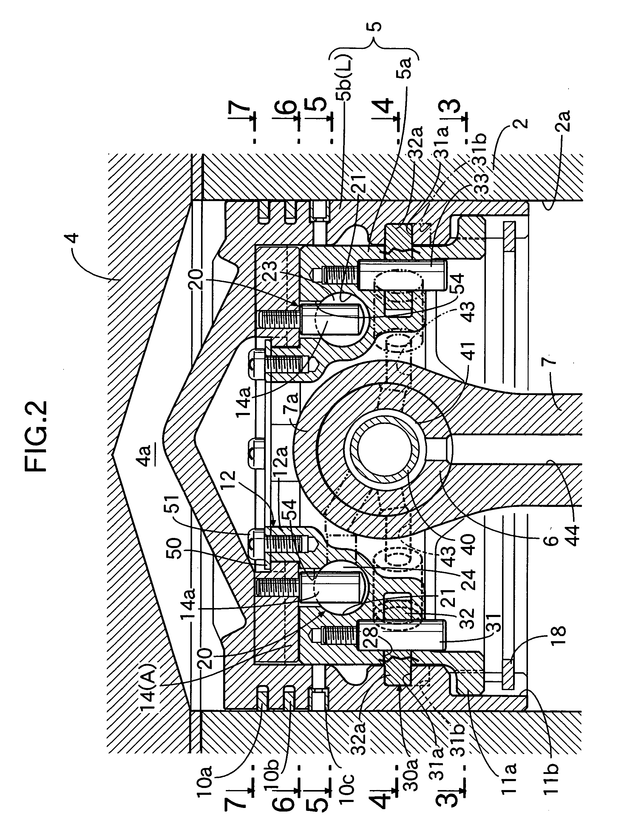 Compression ratio variable device of internal combustion engine