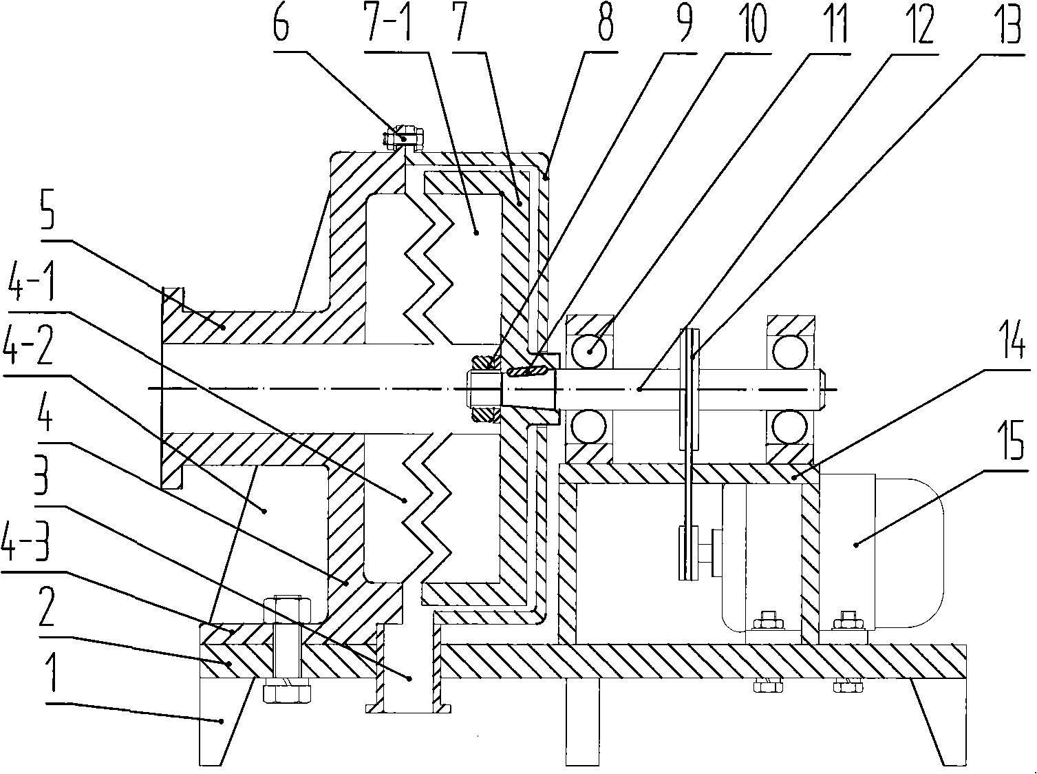 Down kneading machine