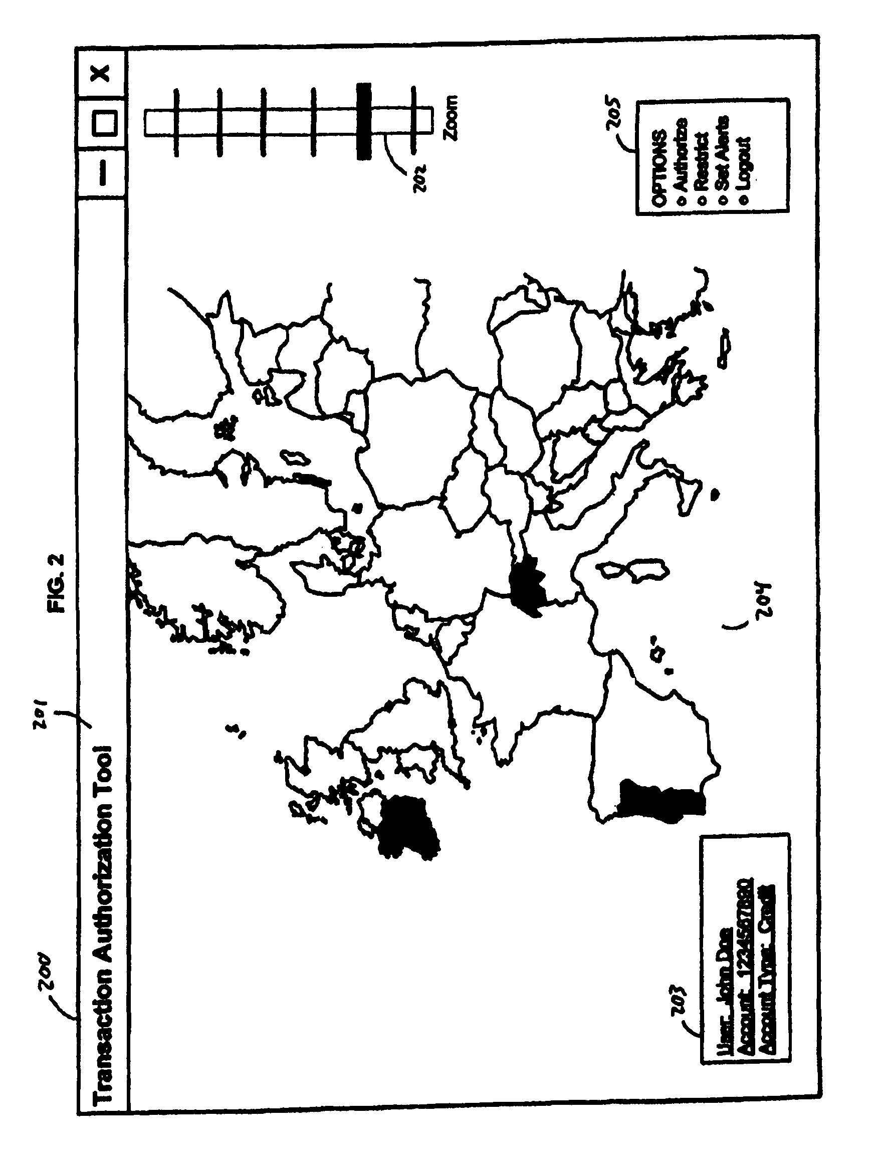 Method and system for authorizing card account transactions by geographic region