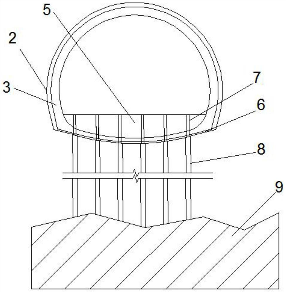 Anti-settlement structure and construction method of large-section tunnel basement under loose rock pile stratum