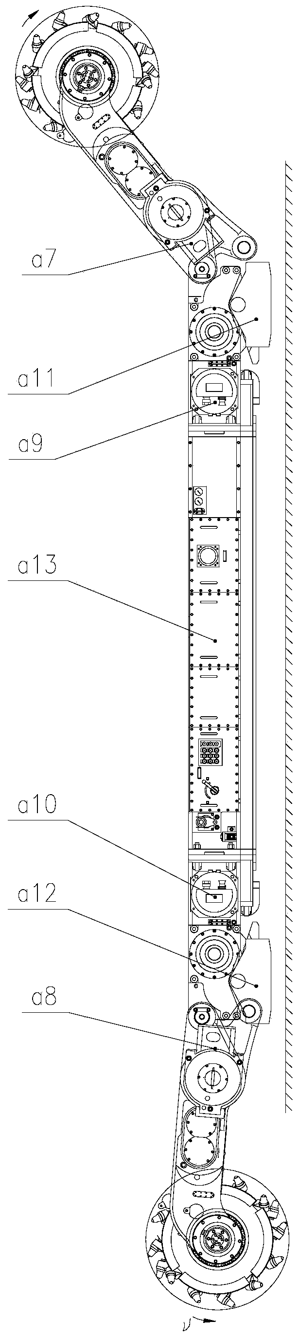 Four-roller coal cutter adopting double-roller cutting parts