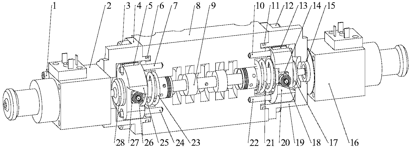 Pre-tensioning - pre-twisting full-bridge 2D electro-hydraulic proportional directional valve