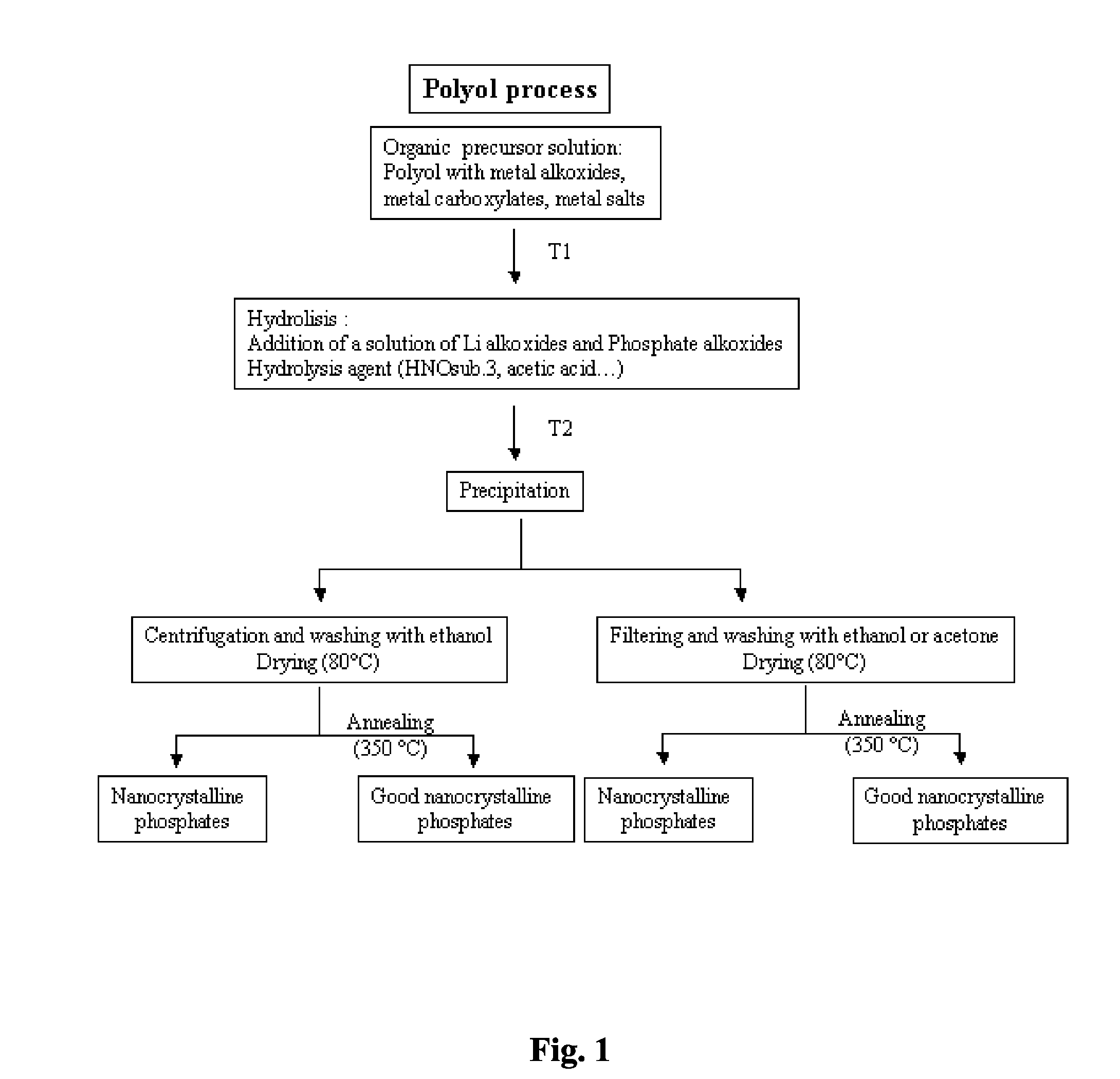 Synthesis of nanoparticles of lithium metal phosphate positive material for lithium secondary battery