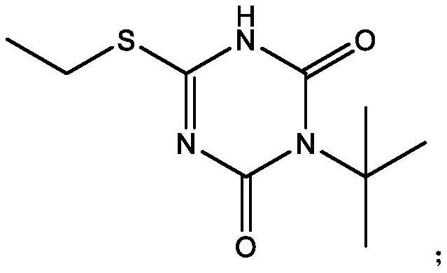 Preparation method of 3-tert-butyl-6-ethylthio-1, 3, 5-triazine-2, 4 (1H, 3H)-diketone