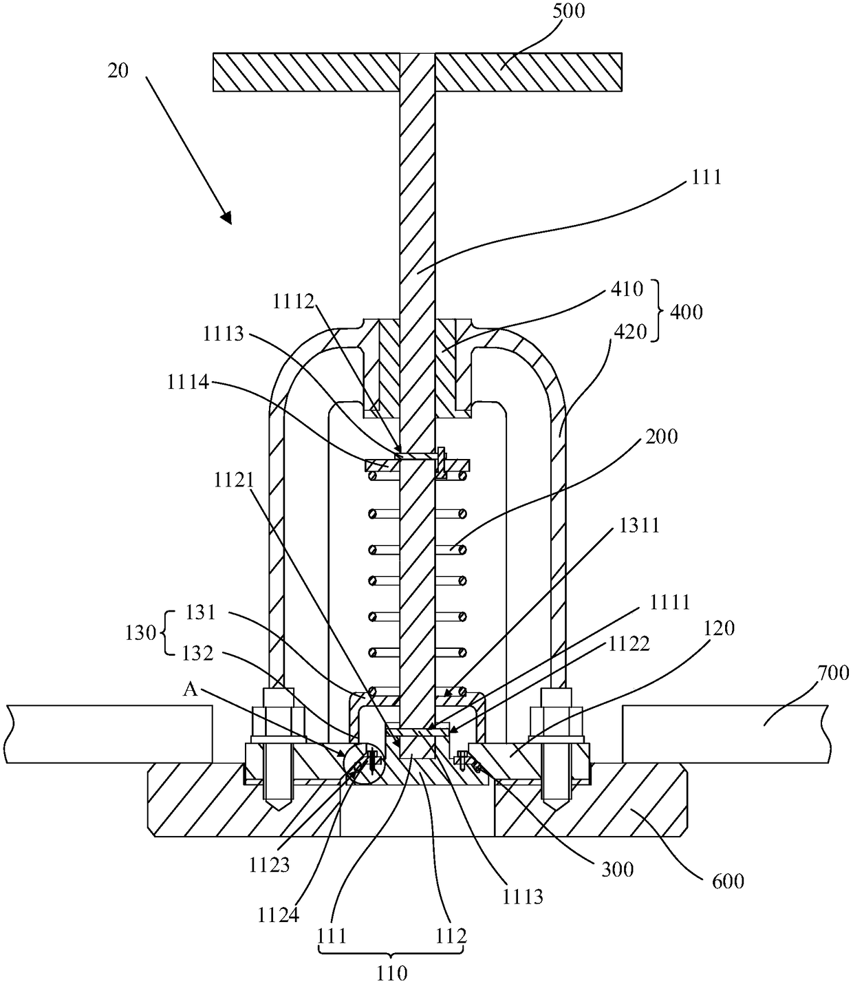 Self-closed deck plane valve