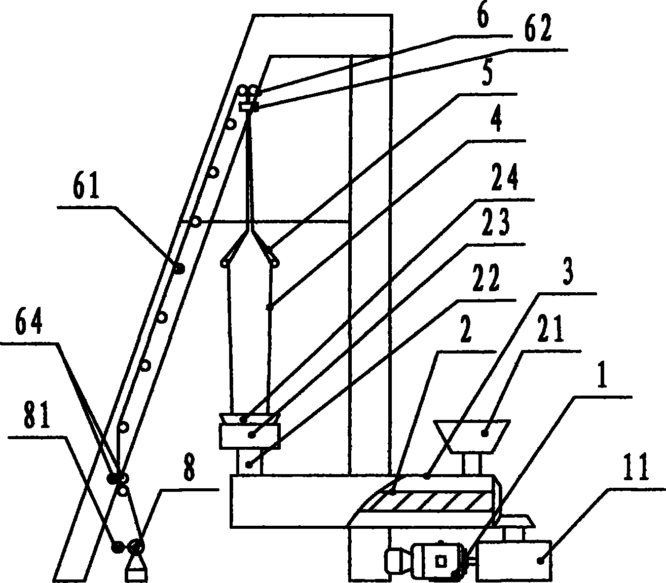 Double-layer composite production method for plastic film sheet material on blowfilm machine and equipment thereof