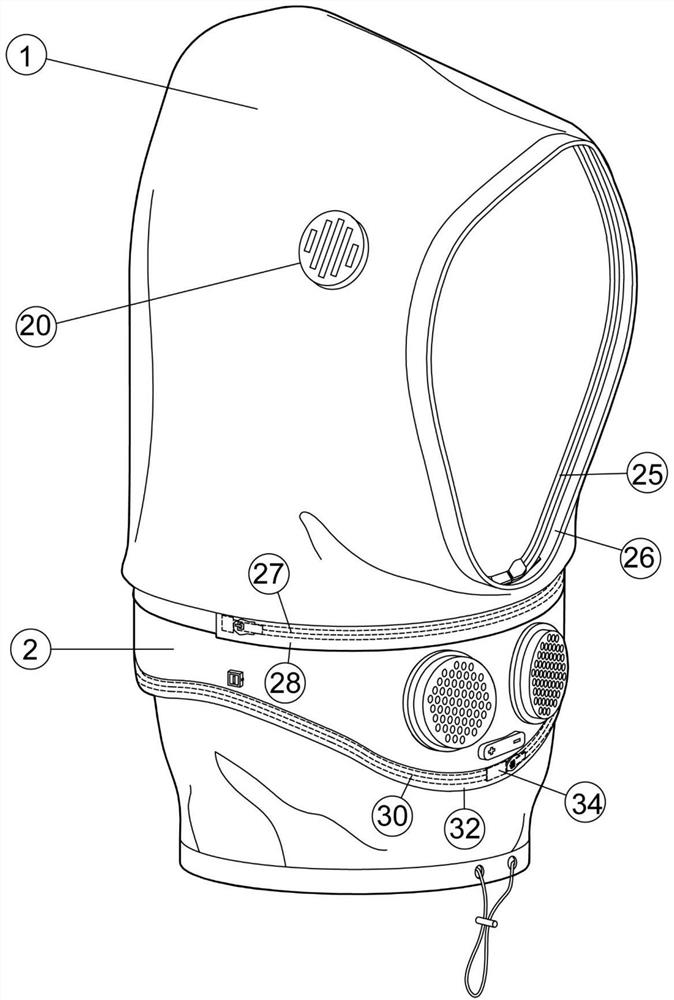 Shoulder type respiratory protection hood