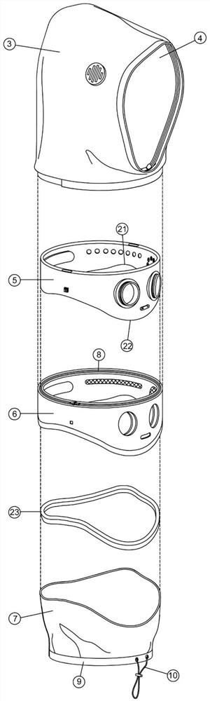 Shoulder type respiratory protection hood