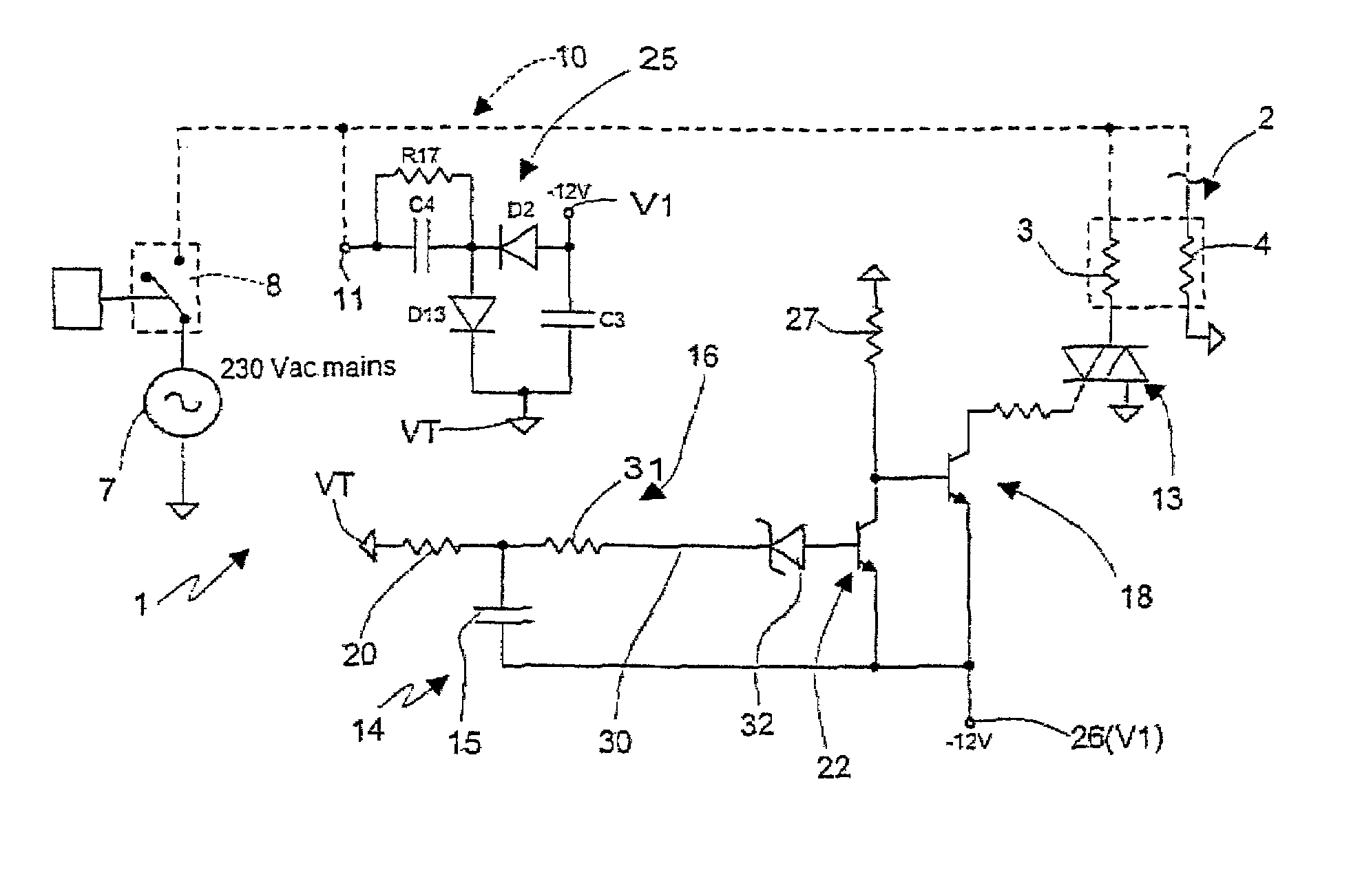 Electronic starter device for an electric motor, in particular for a compressor of a refrigerating circuit of an electric household appliance