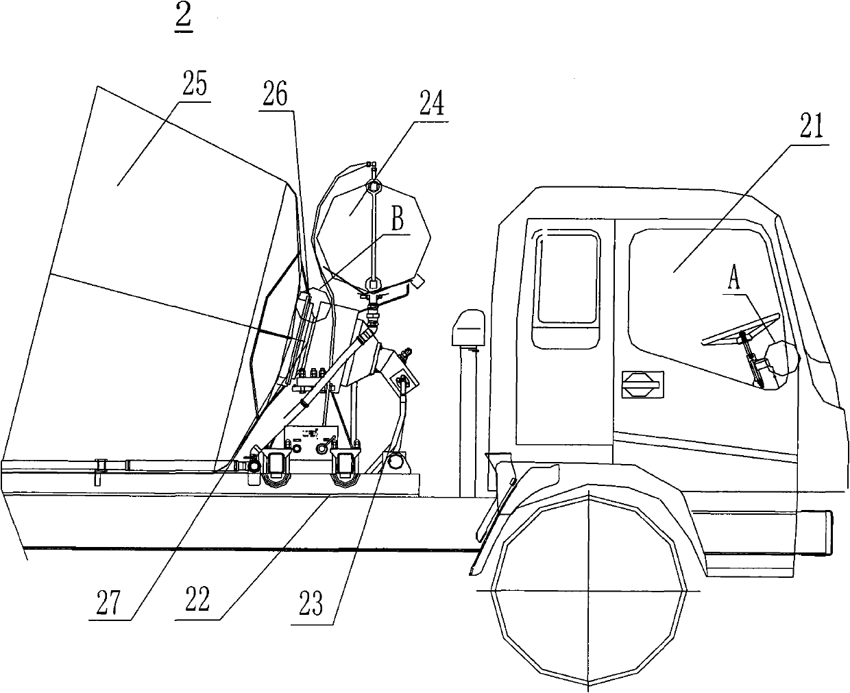 Material transport vehicle and unloading monitoring device thereof