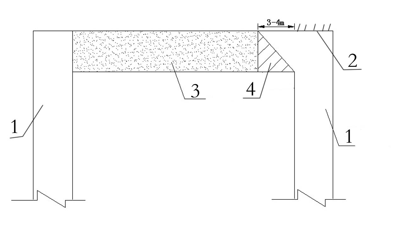 Gate roadway head-on turning transverse construction method