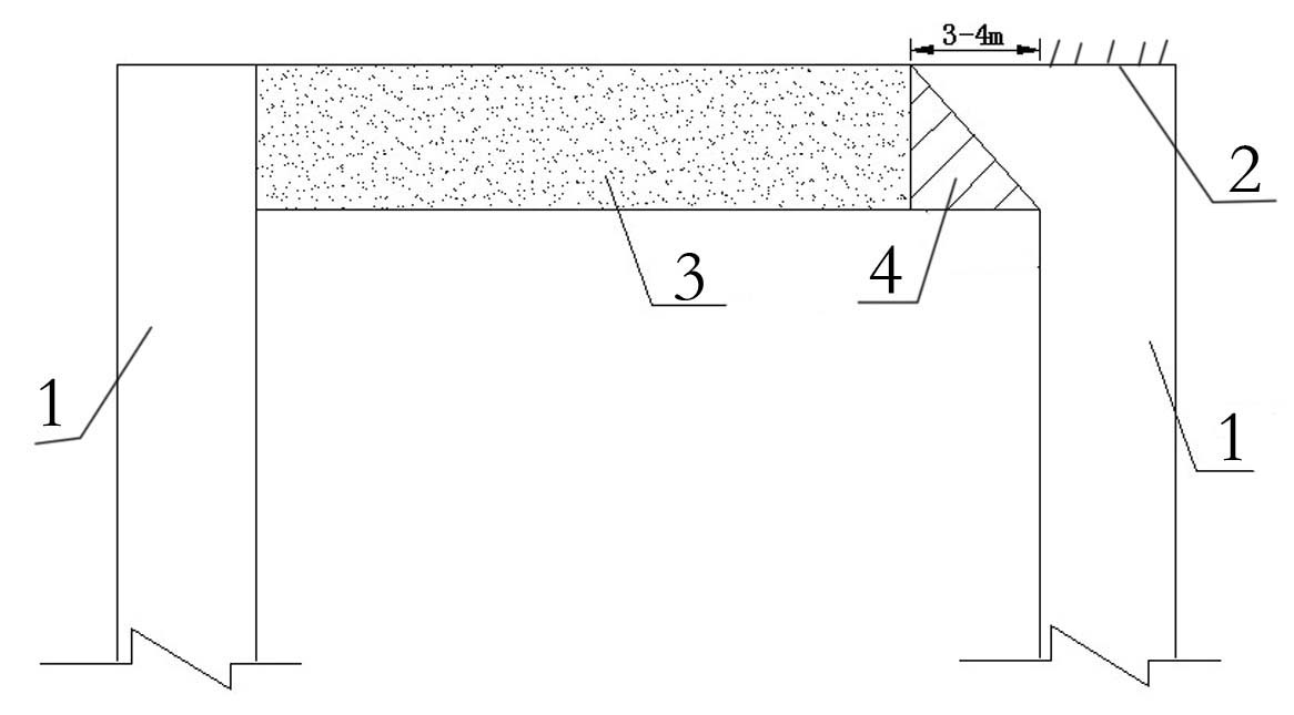 Gate roadway head-on turning transverse construction method