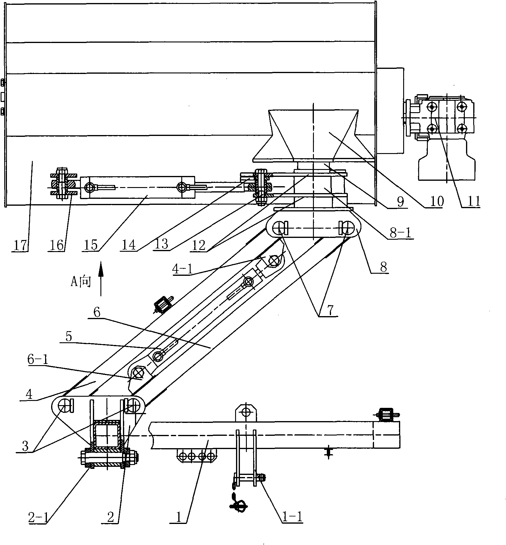 Oscillating device for brush breaker