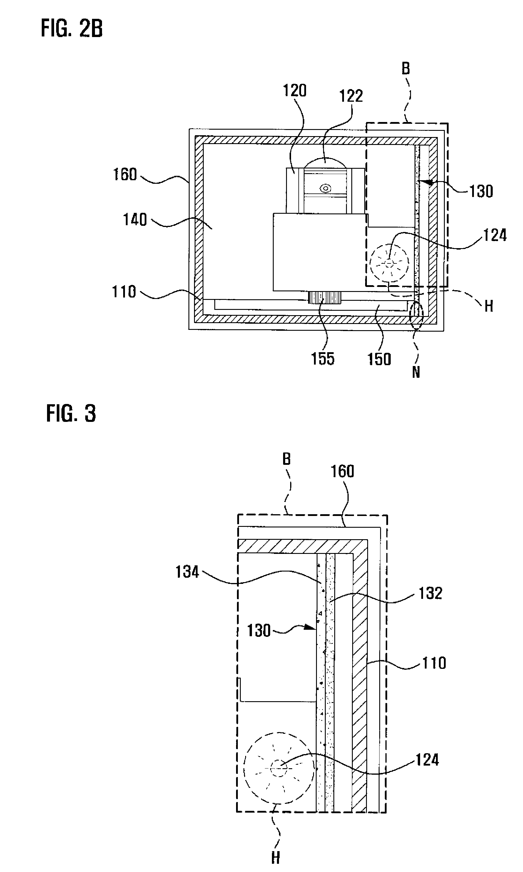 Heat radiation structure for portable projector