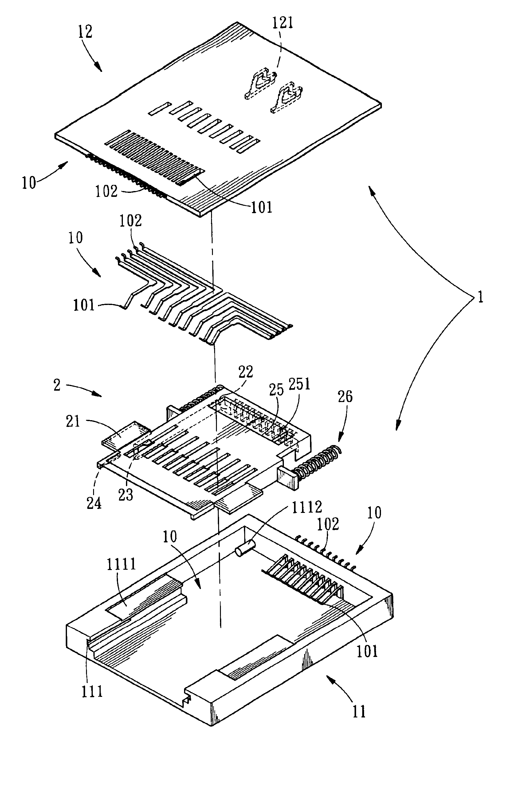 Multipurposes memory card connector