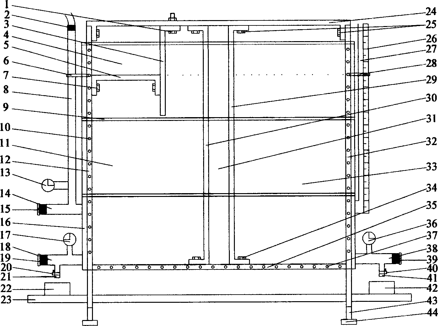 Three-dimensional similar simulation experimental method for groundwater pollution treatment and repair