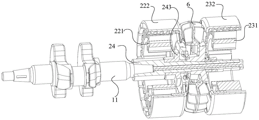 Single-power internal combustion generating set oppositely provided with double generators at output end