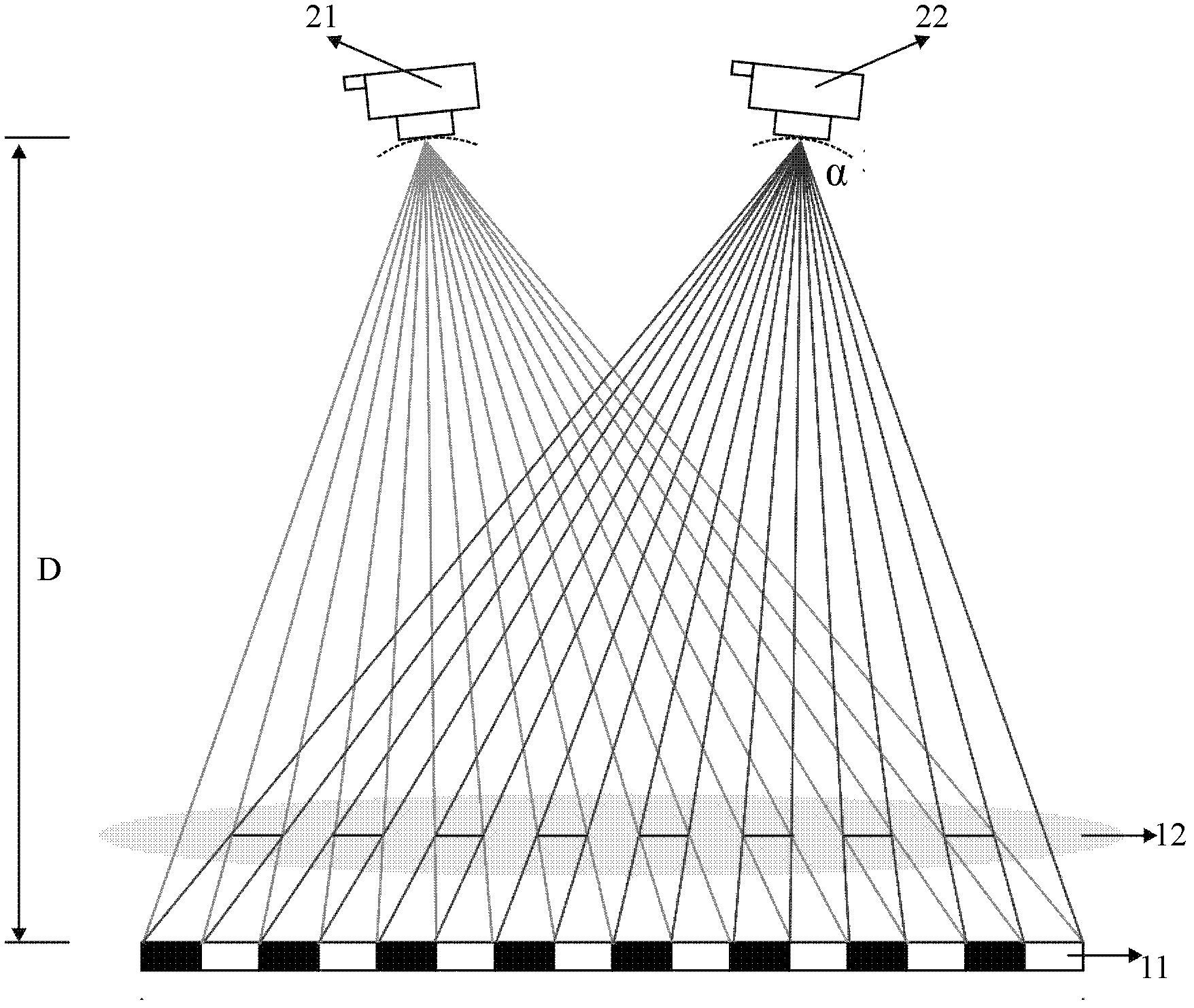 3D (three dimension) visual distance and visual angle measuring system and method therefor