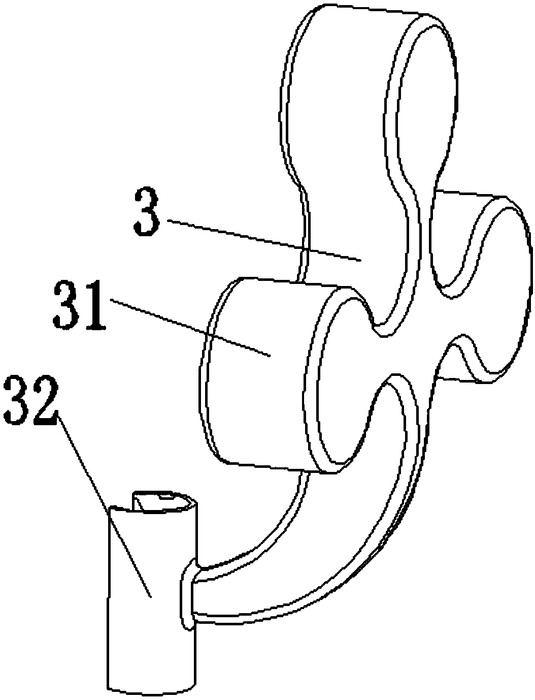 Multifunctional clover-type bedside lifting device for surgical beds