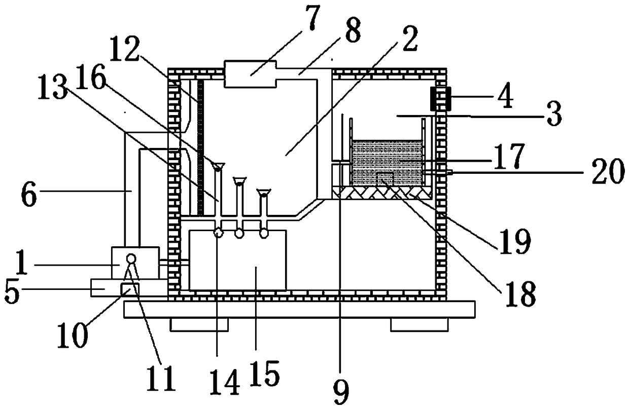 Waste gas filtering device