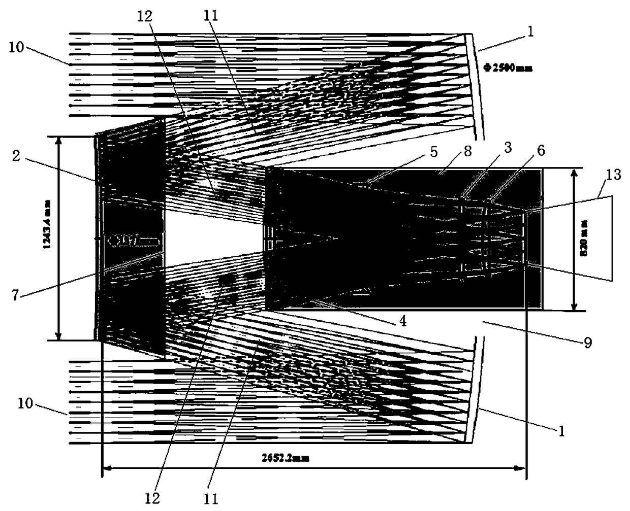 Wide-field survey telescope Cartesian optical system