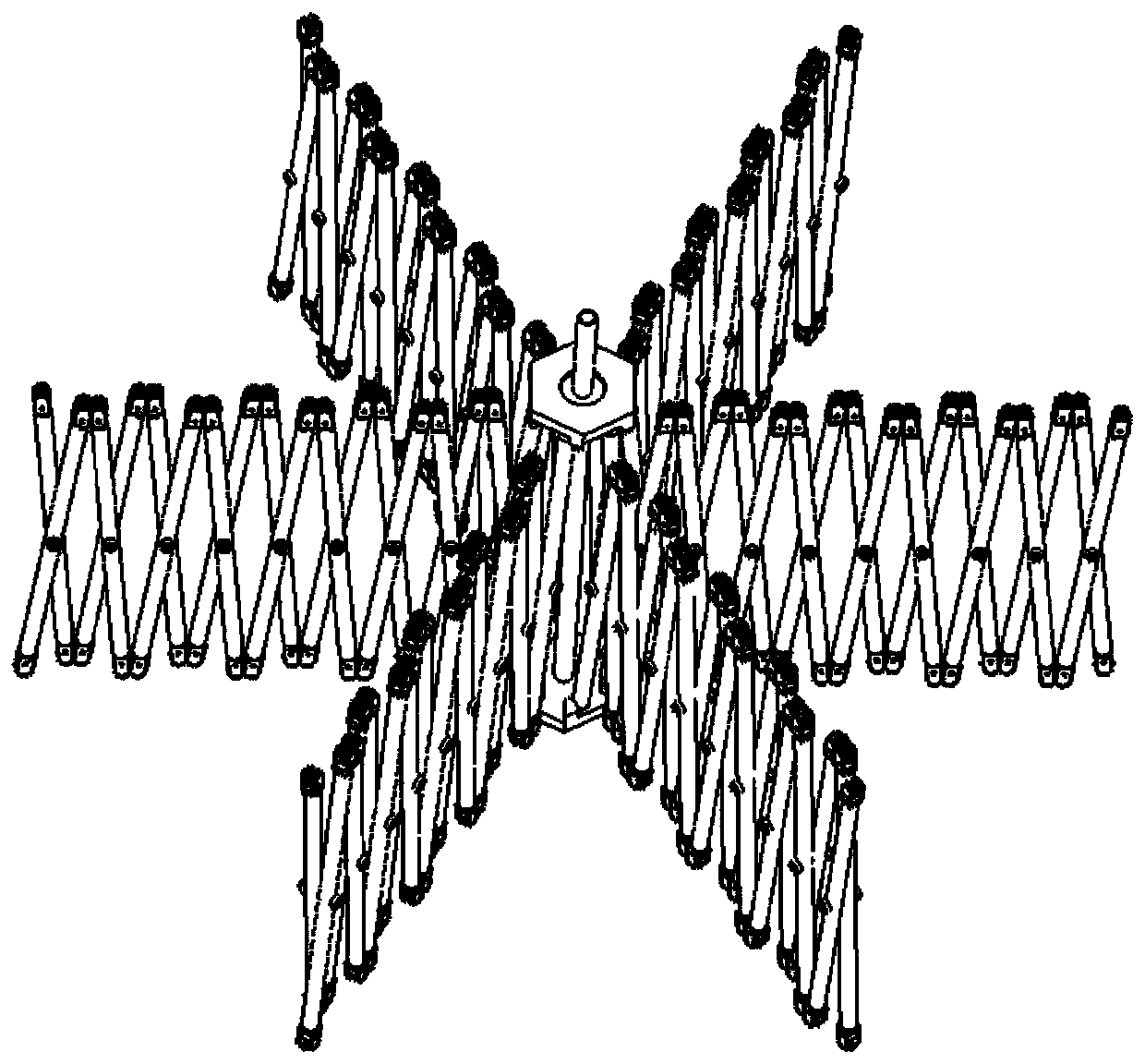 Scissor-type deployable antenna mechanism based on rolling hinges