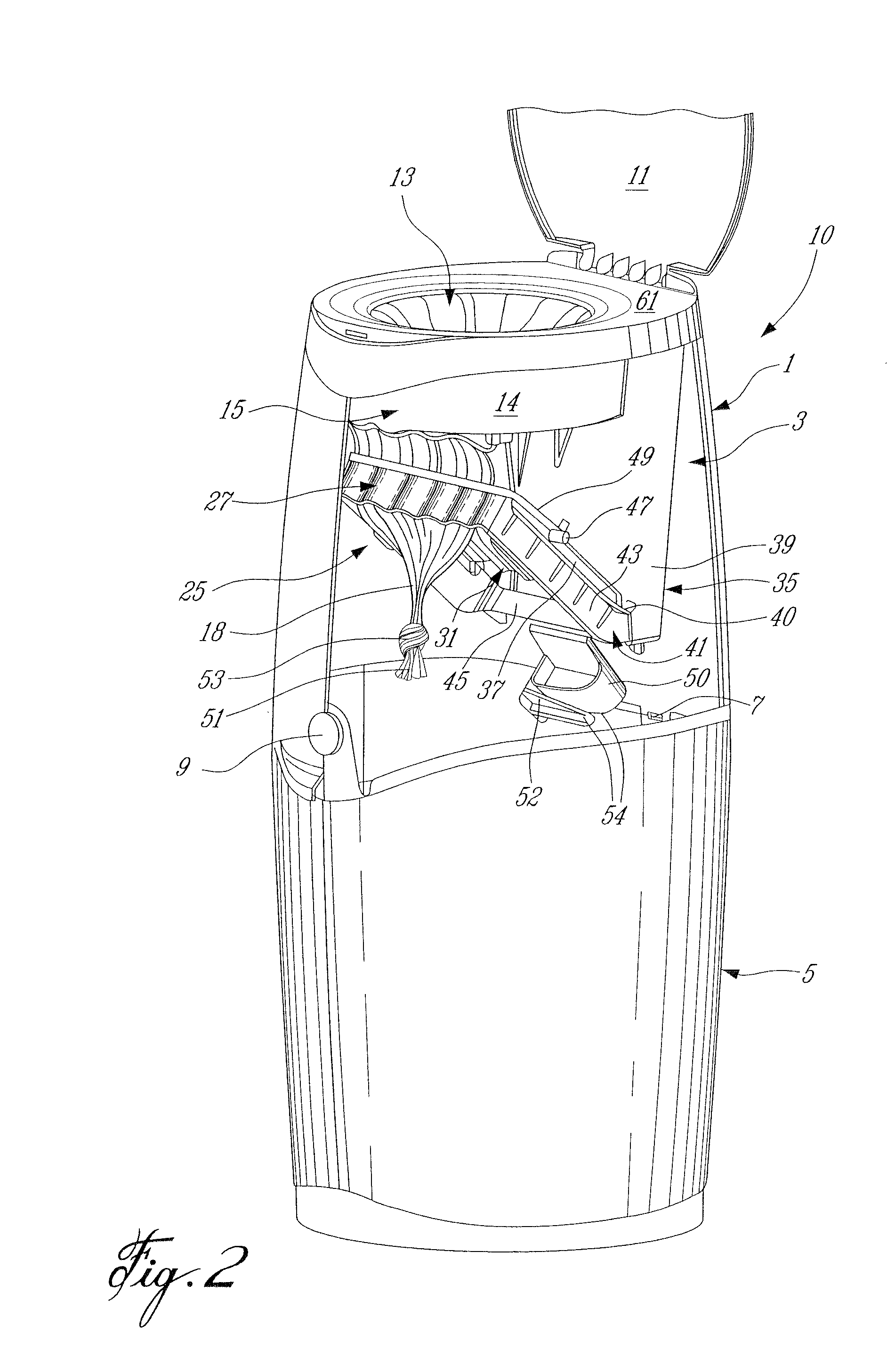 Apparatus for packing disposable objects into an elongated tube of flexible material