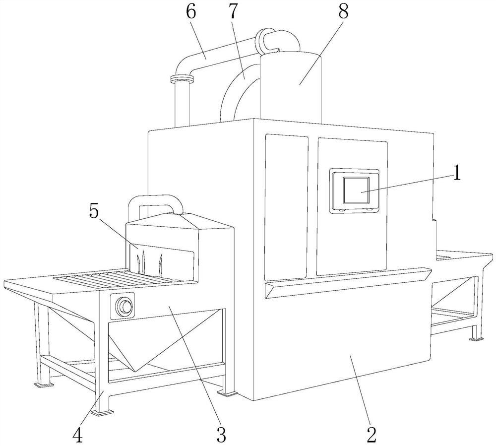 A double-sided sandblasting machine for stainless steel plates to resist bending stress