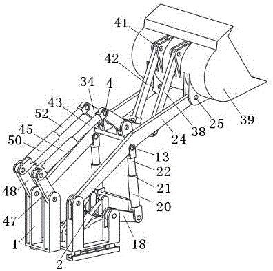 Sixteen-rod four-range-of-motion heavy-duty loading robot with multi-unit linear driving function